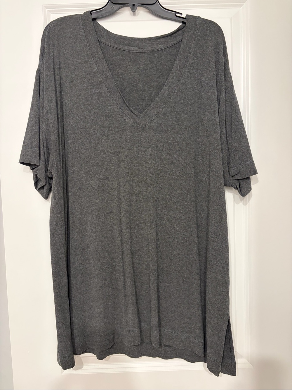 Natural Reflections Gray V-Neck Tunic Top